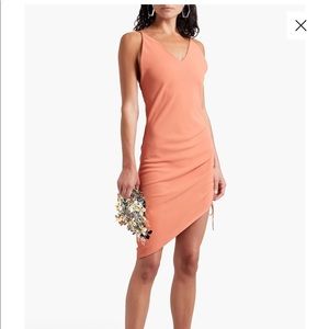 IRO Clody asymmetric ruched crepe mini dress size 38 (size 6)